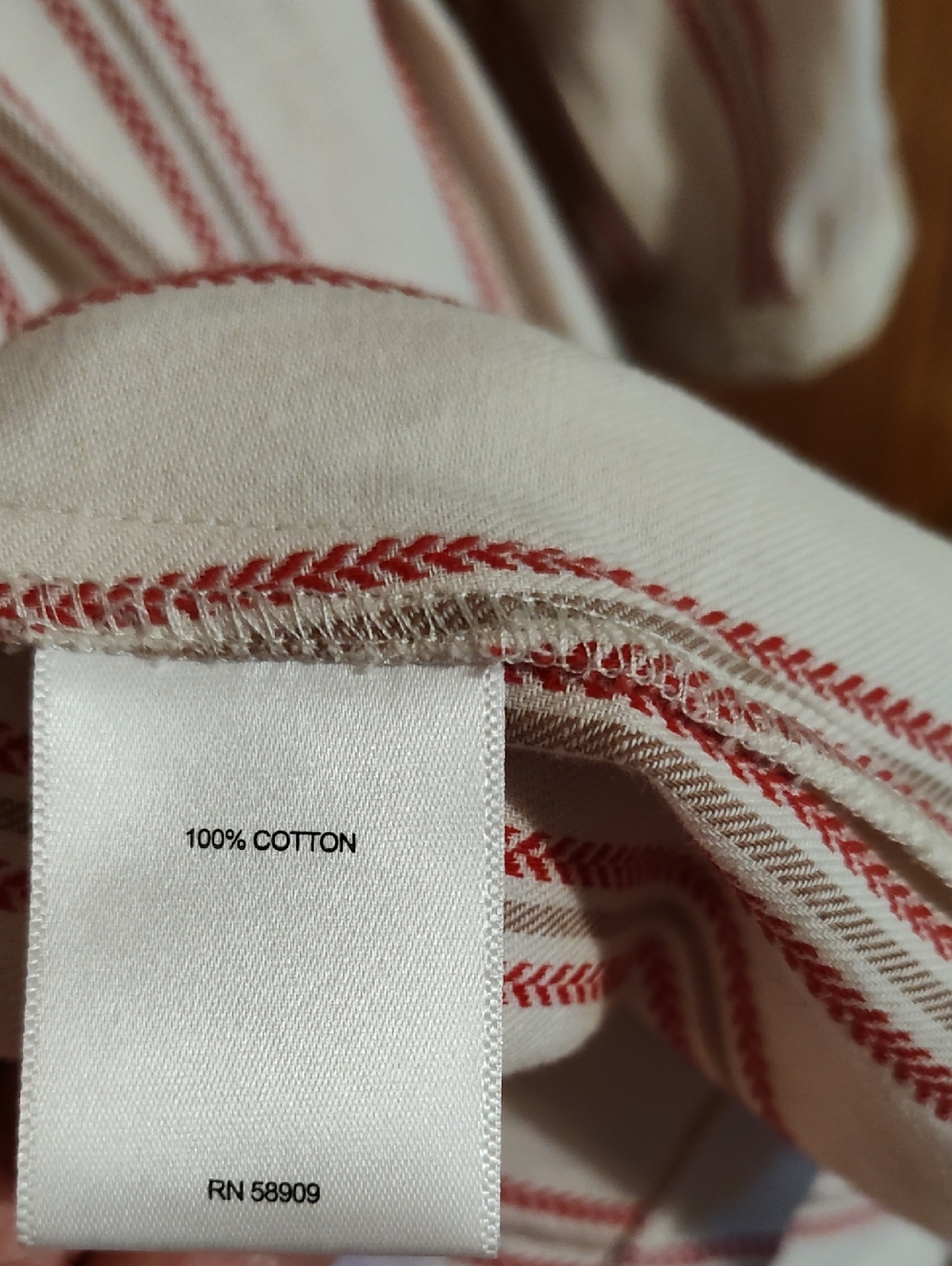 a Loves a Pleated Dress Cream Red Crochet Detail Long Sleeve Cotton -No Belt- L - Picture 16 of 16
